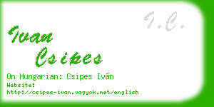 ivan csipes business card